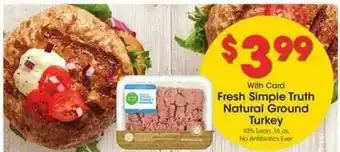 King Soopers Fresh Simple Truth Natural Ground Turkey offer