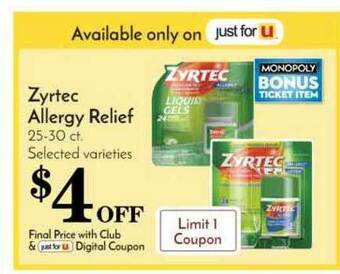 Pavilions Zyrtec Allergy Relief offer