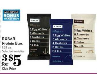 Pavilions RXBAR Protein Bars offer