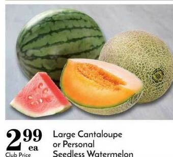 Pavilions Large Cantaloupe Or Personal Seedless Watermelon offer