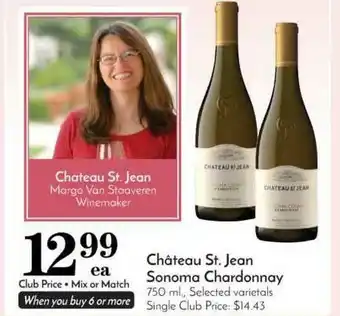 Pavilions Chateau St. Jean Sonoma Chardonnay offer