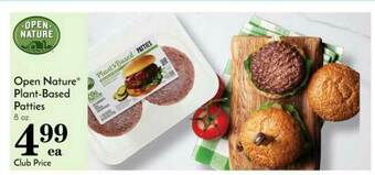 Pavilions Open Nature Plant-Based Patties offer
