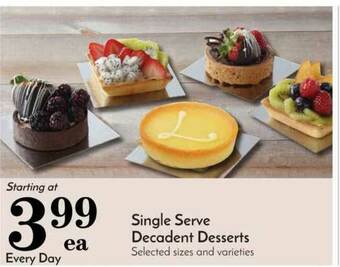 Pavilions Single Serve Decadent Desserts offer