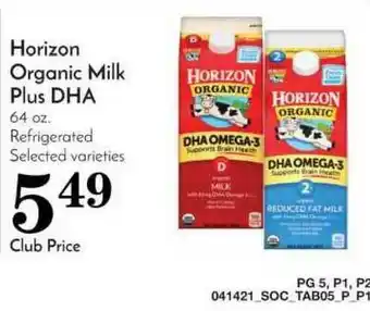 Pavilions Horizon Organic Milk Plus DHA offer