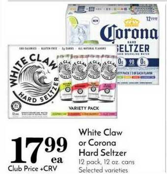Pavilions White Claw Or Corona Hard Seltzer offer