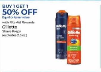 Rite Aid Gillette Shave Preps offer