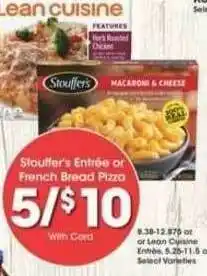 Ralphs Stouffer's Entree Or French Bread Pizza offer