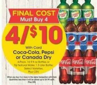 Ralphs Coca-Cola, Pepsi Or Canada Dry offer