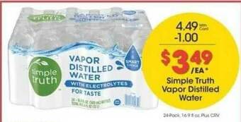 Ralphs Simple Truth Vapor Distilled Water offer
