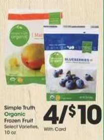 Ralphs Simple Truth Organic Frozen Fruit offer