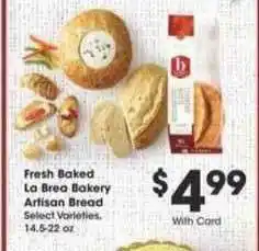 Ralphs Fresh Baked La Brea Bakery Artisan Bread offer