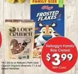 Ralphs Kellogg's Family Size Cereal offer