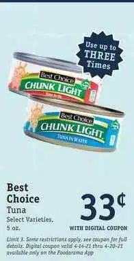 Foodarama Best Choice Tuna offer
