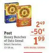 Post Honet Bunches Of Oat Cereal