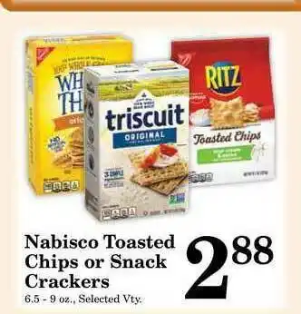 Harvest Foods Nabisco Toasted Chips Or Snack Crackers offer