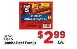 Homeland Market Bar S Jumbo Beef Franks offer