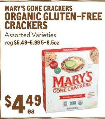 New Seasons Market Mary's Gone Crackers Organic Gluten-free Crackers offer