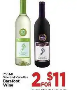 Homeland Market Barefoot Wine offer