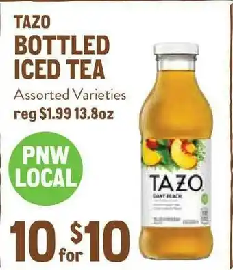 New Seasons Market Tazo Bottled Iced Tea offer