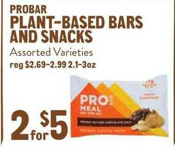 New Seasons Market Probar Plant-based Bars And Snacks offer
