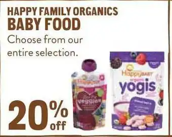 New Seasons Market Happy Family Organics Baby Food offer