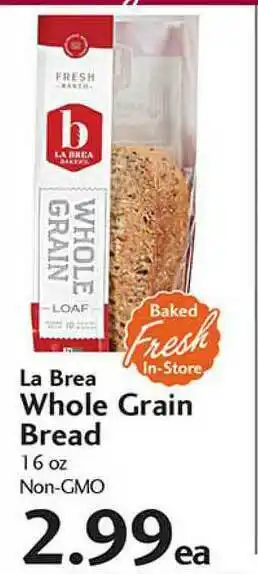 Sunset Foods La Brea Whole Grain Bread offer