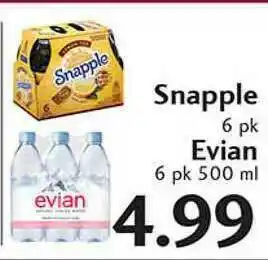 Sunset Foods Snapple , Evian offer