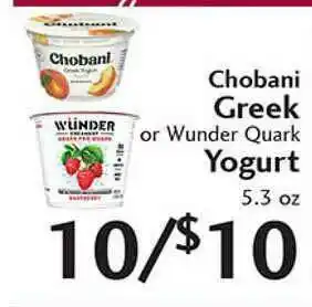 Sunset Foods Chobani Greek Or Wunder Quark Yogurt offer