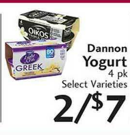 Sunset Foods Dannon Yogurt offer