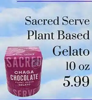 Sunset Foods Sacred Serve Plant Based Gelato offer