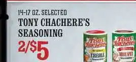 The Markets Tony Chachere's Seasoning offer