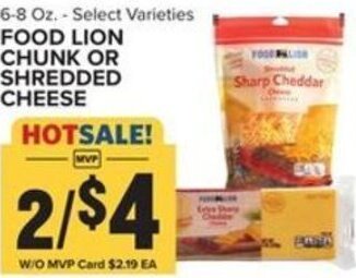 Food Lion Food Lion Chunk or Shredded Cheese 6-8 oz. offer
