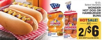 Food Lion Wonder Hot Dog or Hamburger Buns 12 ct offer