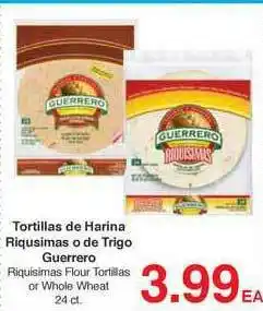 Arteagas Food Center Tortillas De Harina Riqusimas O De Trigo Guerrero offer
