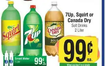 7up , Squirt Or Canada Dry Soft Drinks , Smart Water