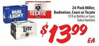 Food 4 Less 24-pack Miller , Budweiser , Coors Or Tecate offer