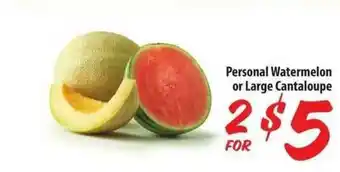 Food 4 Less Personal Watermelon Or Large Cantaloupe offer