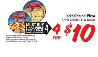 Food 4 Less Jack's Original Pizza offer