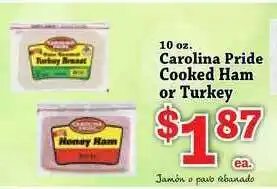 Food Depot Carolina Pride Cooked Ham Or Turkey offer