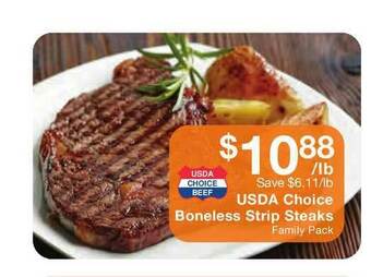 Fairway Store Market Usda Choice Boneless Strip Steaks offer