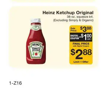 Fairway Store Market Heinz Ketchup Original offer
