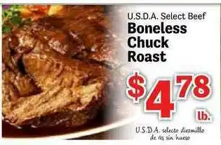 Food Depot U.s.d.a. Select Beef Boneless Chuck Roast offer