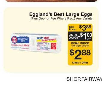 Fairway Store Market Eggland's Best Large Eggs offer