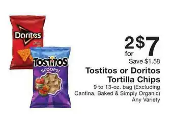 Fairway Store Market Tostitos Or Doritos Tortilla Chips offer