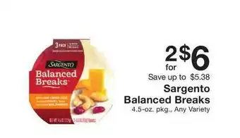 Fairway Store Market Sargento Balanced Breaks offer