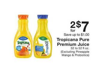Fairway Store Market Tropicana Pure Premium Juice offer