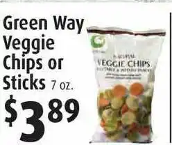 Gristedes Green Way Veggie Chips Or Sticks offer