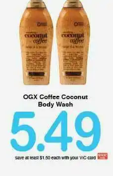 Harris Teeter OGX Coffee Coconut Body Wash offer