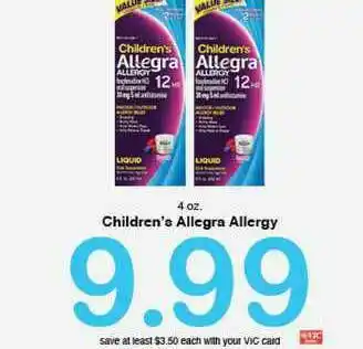 Harris Teeter Children's Allegra Allergy offer