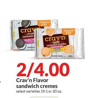 Hy-Vee Crav'n Flavor Sandwich Cremes offer